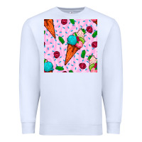 White ice cream seamless pattern Premium Sweatshirt - BundleAndBundleShop