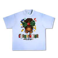 Grape Ice educational coordinator life afro messy bun Urban Heavy Tee - texasbilliewilder