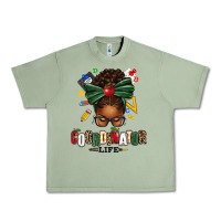Oil Green educational coordinator life afro messy bun Urban Heavy Tee - texasbilliewilder