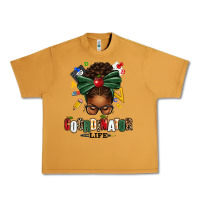 Peanut Butter educational coordinator life afro messy bun Urban Heavy Tee - texasbilliewilder