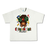 Pistachio educational coordinator life afro messy bun Urban Heavy Tee - texasbilliewilder