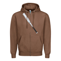 Chestnut white wooden softball bat Zipper Hoodie - FaDigitalArtStudio
