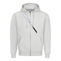 Dove Grey white wooden softball bat Zipper Hoodie - FaDigitalArtStudio
