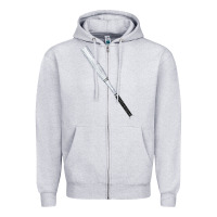 Heather Grey white wooden softball bat Zipper Hoodie - FaDigitalArtStudio