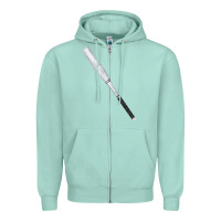 Seafoam white wooden softball bat Zipper Hoodie - FaDigitalArtStudio