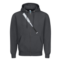 Smoke white wooden softball bat Zipper Hoodie - FaDigitalArtStudio