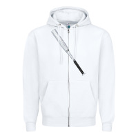 White white wooden softball bat Zipper Hoodie - FaDigitalArtStudio