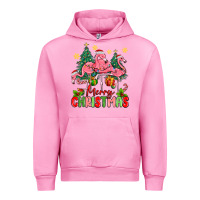 Fuchsia Pink merry christmas flamingos Urban Hoodie - MaliasSmallBusiness