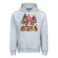 Heather Grey merry christmas flamingos Urban Hoodie - MaliasSmallBusiness