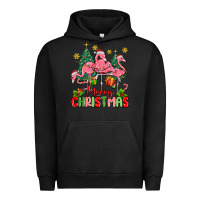 Pigment Black merry christmas flamingos Urban Hoodie - MaliasSmallBusiness