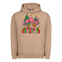 Pigment Burro merry christmas flamingos Urban Hoodie - MaliasSmallBusiness