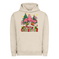 Pigment French Oak merry christmas flamingos Urban Hoodie - MaliasSmallBusiness