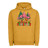 Pigment Peanut Butter merry christmas flamingos Urban Hoodie - MaliasSmallBusiness