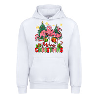 White merry christmas flamingos Urban Hoodie - MaliasSmallBusiness