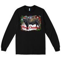 Black merry christmas black angus bull and farm Long Sleeve Tee - RanaPortraitStore