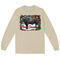 Mushroom merry christmas black angus bull and farm Long Sleeve Tee - RanaPortraitStore