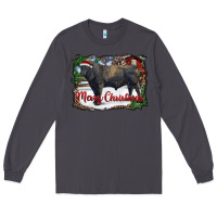 Smoke merry christmas black angus bull and farm Long Sleeve Tee - RanaPortraitStore
