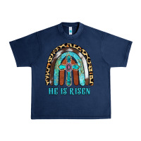 Navy He Is Risen Urban Heavy Tee - RanaPortraitStore
