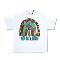 White He Is Risen Urban Heavy Tee - RanaPortraitStore