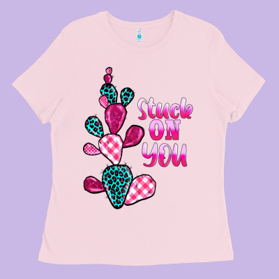 Stuck On You Cactus Ladies Tee Designed By Barkaloodesign