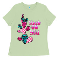 Matcha stuck on you cactus Ladies Tee - BarkalooDesign