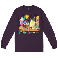 Plum hello summer drinks Long Sleeve Tee - texasbilliewilder