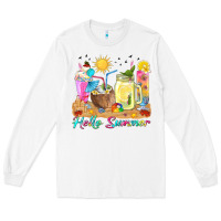 White hello summer drinks Long Sleeve Tee - texasbilliewilder