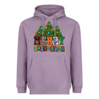Lavender merry christmas with christmas trees Heavyweight Hoodie - AdoDesignShop