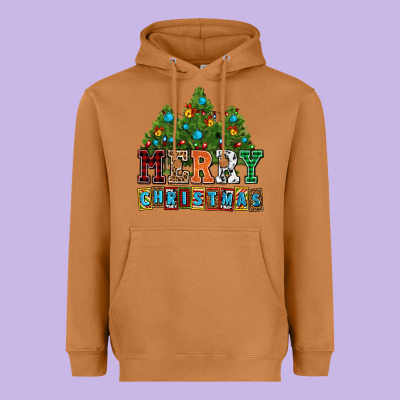 Merry Christmas With Christmas Trees Heavyweight Hoodie Designed By Adodesignshop