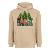 Mushroom merry christmas with christmas trees Heavyweight Hoodie - AdoDesignShop