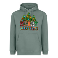 Sage merry christmas with christmas trees Heavyweight Hoodie - AdoDesignShop