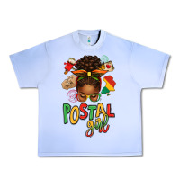 Grape Ice juneteenth afro messy bun postal girl Urban Heavy Tee - texasbilliewilder