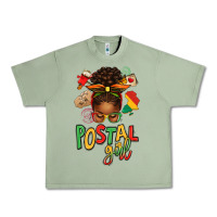 Oil Green juneteenth afro messy bun postal girl Urban Heavy Tee - texasbilliewilder