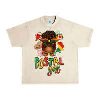 Sandshell juneteenth afro messy bun postal girl Urban Heavy Tee - texasbilliewilder