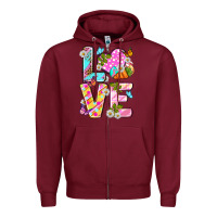 Burgundy Love Easter Zipper Hoodie - Neo Western