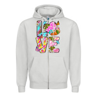 Dove Grey Love Easter Zipper Hoodie - Neo Western