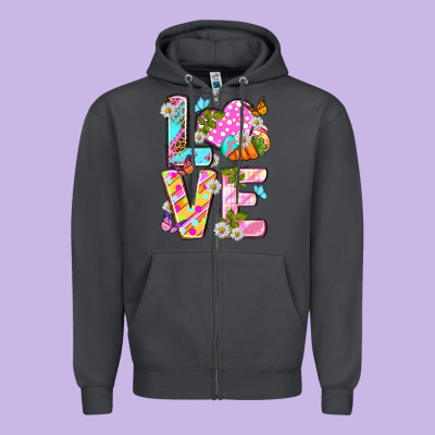 Love Easter Zipper Hoodie Designed By Neo Western