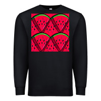 Black Watermelon Slices Seamless Pattern Premium Sweatshirt - BundleAndBundleShop