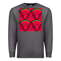 Charcoal Heather Watermelon Slices Seamless Pattern Premium Sweatshirt - BundleAndBundleShop