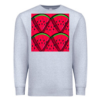 Heather Grey Watermelon Slices Seamless Pattern Premium Sweatshirt - BundleAndBundleShop