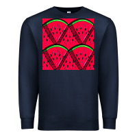 Navy Watermelon Slices Seamless Pattern Premium Sweatshirt - BundleAndBundleShop