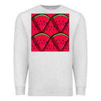 Oatmeal Heather Watermelon Slices Seamless Pattern Premium Sweatshirt - BundleAndBundleShop