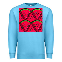 Ocean Blue Watermelon Slices Seamless Pattern Premium Sweatshirt - BundleAndBundleShop
