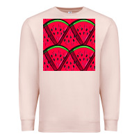 Pale Pink Watermelon Slices Seamless Pattern Premium Sweatshirt - BundleAndBundleShop