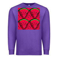 Purple Watermelon Slices Seamless Pattern Premium Sweatshirt - BundleAndBundleShop