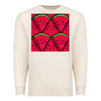 Sandshell Watermelon Slices Seamless Pattern Premium Sweatshirt - BundleAndBundleShop