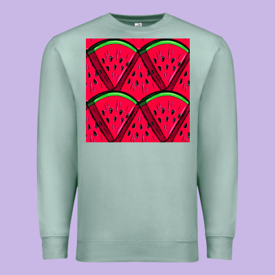 Watermelon Slices Seamless Pattern Premium Sweatshirt Designed By Bundleandbundleshop