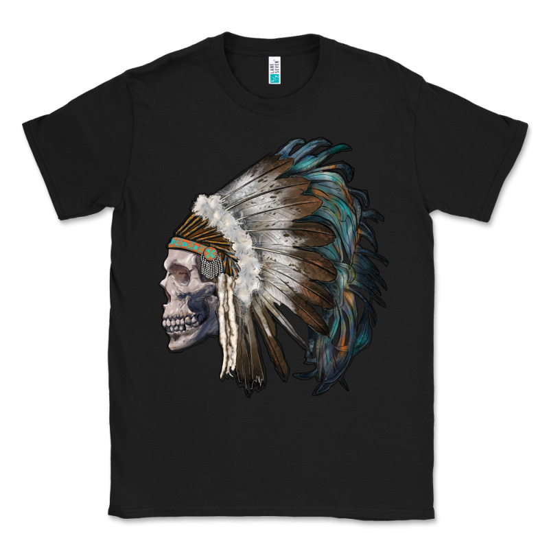 Skull With Indian Headdress Classic Tee by RanaPortraitStore | Teevron