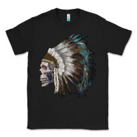 Black skull with indian headdress Classic Tee - RanaPortraitStore