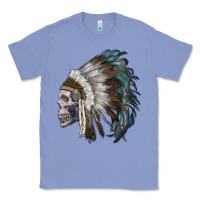Colony Blue skull with indian headdress Classic Tee - RanaPortraitStore
